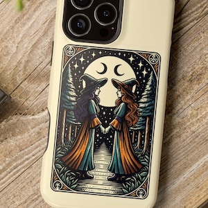 Tarot Card Witch iPhone Case, Witchy Phone Case, Wiccan Phone Case, Gothic MagSafe Phone Case For iPhone 13, 14, 15, 16, Phone Accessories