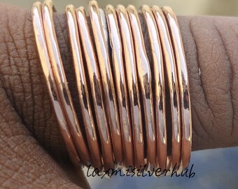 Handgemachte Kupfer Ring Set: Boho Minimalist Kupferringe