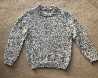 Wolle Seide Strickpullover 2-3 Jahre Alpaka Norweger braun natur melange Kleinkind 86/92/98