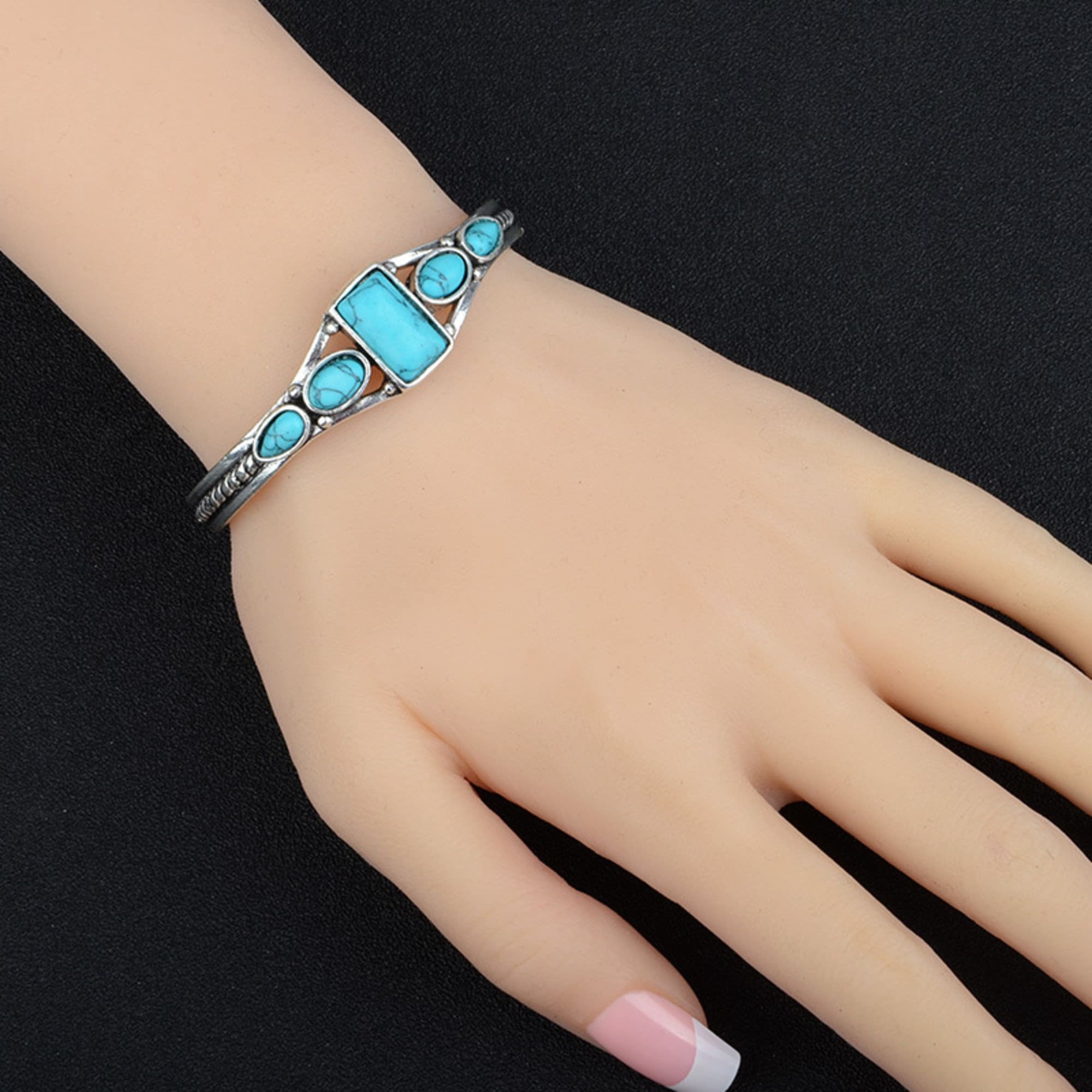 Lot bijoux bracelets manchette plaqué argent sterling 925