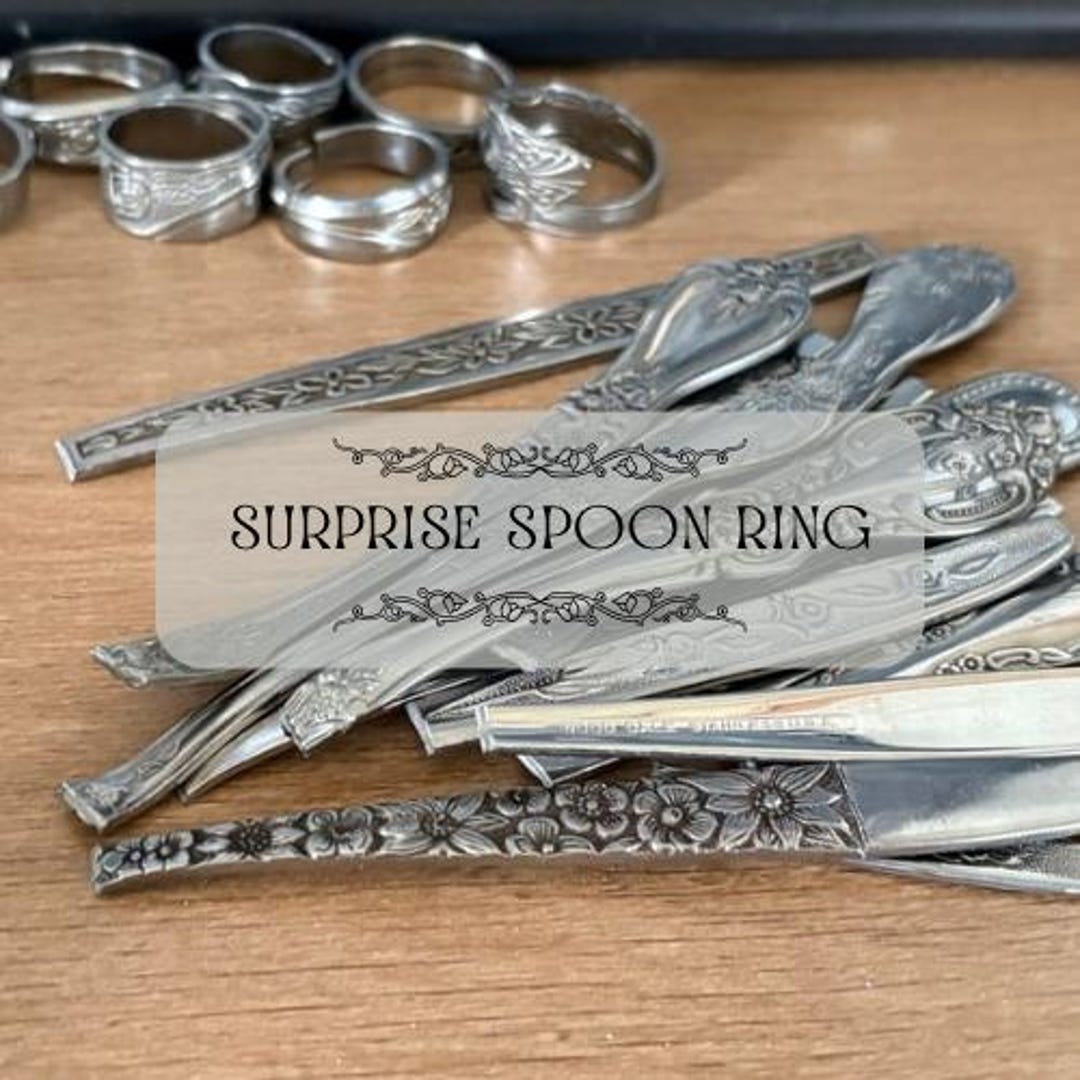 Sppoon Rings Vintage Silver, Stainless Steel Spoon Rings, Handmade Ring, Mystery ...