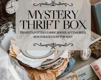Mystery Thrift Box, Handmade, Curated Thrift Surprise Gift, Cottagecore, Early 2000s, Thrifted, Easter Basket Idea, Simple Gift