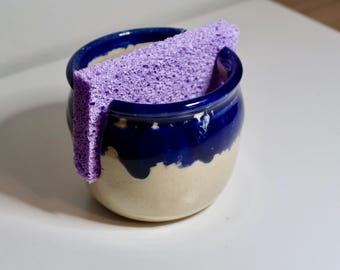 Handmade Glazed Pottery Sponge Holder: Kitchen Decor