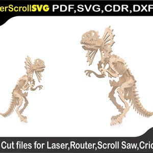 Ceratopsier Dinosaur Digital Pattern Template File for Laser SVG DXF CDR Glowforge Scroll Saw Plasma Cricut Silver Bullet 3D Puzzle Pattern
