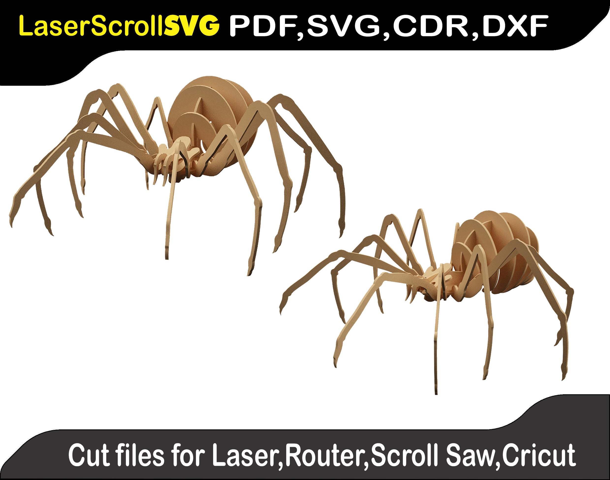 Black Widow Spider Insect Digital Pattern File for Laser SVG DXF