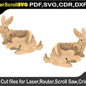 Bella the Toon Häschen-Digitale Muster-Datei Laser SVG DXF CDR Glowforge Dekupiersäge 3D Puzzle 3D Puzzle MusterPlasma Cricut
