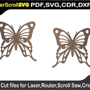 Elegant Butterfly Insect Digital Pattern File for Laser SVG DXF CDR Glowforge Scroll Saw Plasma Cricut Silver Bullet 3D Puzzle