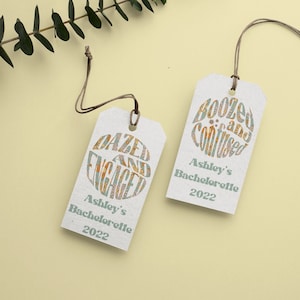 Dazed and Engaged Bachelorette Gift Tag | Boozed and Confused | Customizable | Bachelorette | Party Gift Tag | Bridesmaid