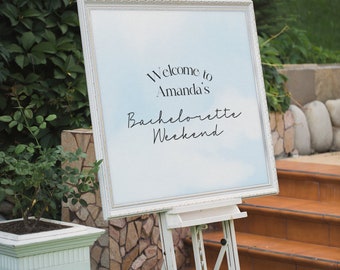 On Cloud Nine Bachelorette Welcome Sign | Bachelorette Party Decor | Template