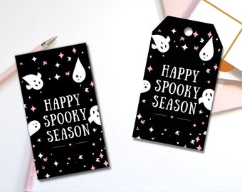 Happy Spooky Season Gift Tag | Halloween Gift | Ghost | Doodle Gift Tag | Cutesy Halloween