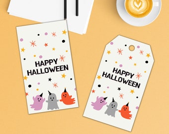 Happy Halloween Gift Tag | Halloween Gift | Ghost | Doodle Gift Tag | Cute Halloween | Candy Gift Tag | Party Ghosts