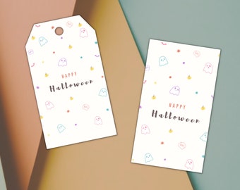 Happy Halloween Minimal Gift Tag | Halloween Gift | Ghost | Doodle Gift Tag | Cute Halloween | Candy Gift Tag