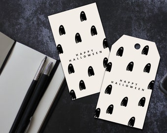Happy Halloween Minimal Gift Tag | Halloween Gift | Ghost | Doodle Gift Tag | Cute Halloween | Floral