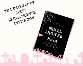 Till Death Do Us Party Bridal Shower Invitation | Invitation Template | Spooky Halloween Bridal Shower