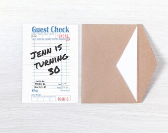 Customizable Guest Check Invitation Template | Birthday Party | Bachelorette Party Template | Save The Date | Instant Access