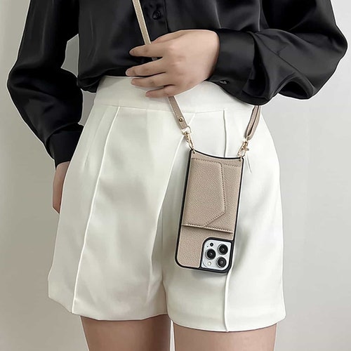 Crossbody Phone Casepu Leather Iphone Case With Long Etsy