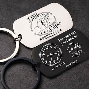 Le moment où vous êtes devenu mon papa, porte-clé gravé pour papa, cadeau personnalisé pour la fête des pères, cadeau nouveau papa, cadeau unique pour lui, souvenir papa