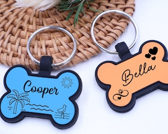 Etiqueta de perro de silicona con forma de hueso, etiqueta silenciosa, etiqueta de mascota de silicona con forma de hueso, etiqueta de perro tallada para mascota, etiqueta de perro personalizada, etiqueta con nombre para mascota, etiquetas para collar, regalo para mascota
