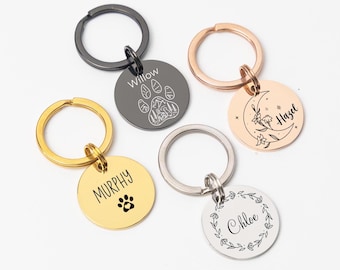 Placa de identificación personalizada para perros y gatos, ideal como regalo de cumpleaños. Placa de identificación grabada a doble cara para mascotas. Números de teléfono para perros. El regalo perfecto para la dueña de un perro.