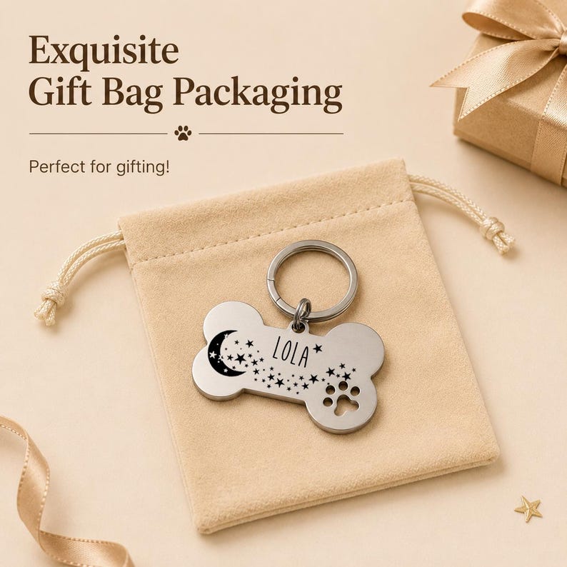 Placa de identificación personalizada para perros, placas de identificación con forma de hueso, placas de identificación para perros, placa para collar de perro, placa de identificación para cachorros, placa de identificación personalizada de acero inoxidable para mascotas. imagen 4