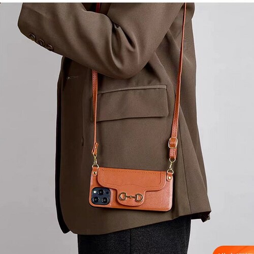 Iphone Case With Long Strap PU Leather Crossbody Portable Etsy