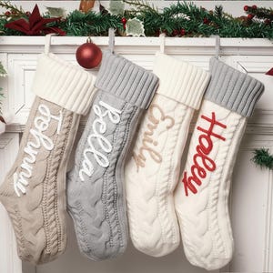 Personalized Family Christmas Stockings,2025 Custom Stocking, Knitted Stockings With Name,Monogram Stocking, Holiday Stocking Decor Gift