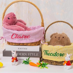 Benutzerdefinierte Ostern Korb Liner, personalisierte Seersucker Osterkorb Liner mit Namen, Mädchen Baby Ostern Korb, Kinder Ostern Korb Liner Geschenke