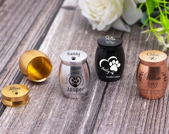 Mini Dog Urn for Ashes - Personalized Pet Cremation Urn, Paw Print Keepsake, Small Funeral Urn for Dogs, Pet Ashes Holder
