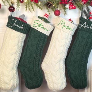 Personalized Knitted Christmas Stockings,2024 Family Knitted Christmas Stockings,Embroidered Christmas Stockings With Name,Monogram Stocking