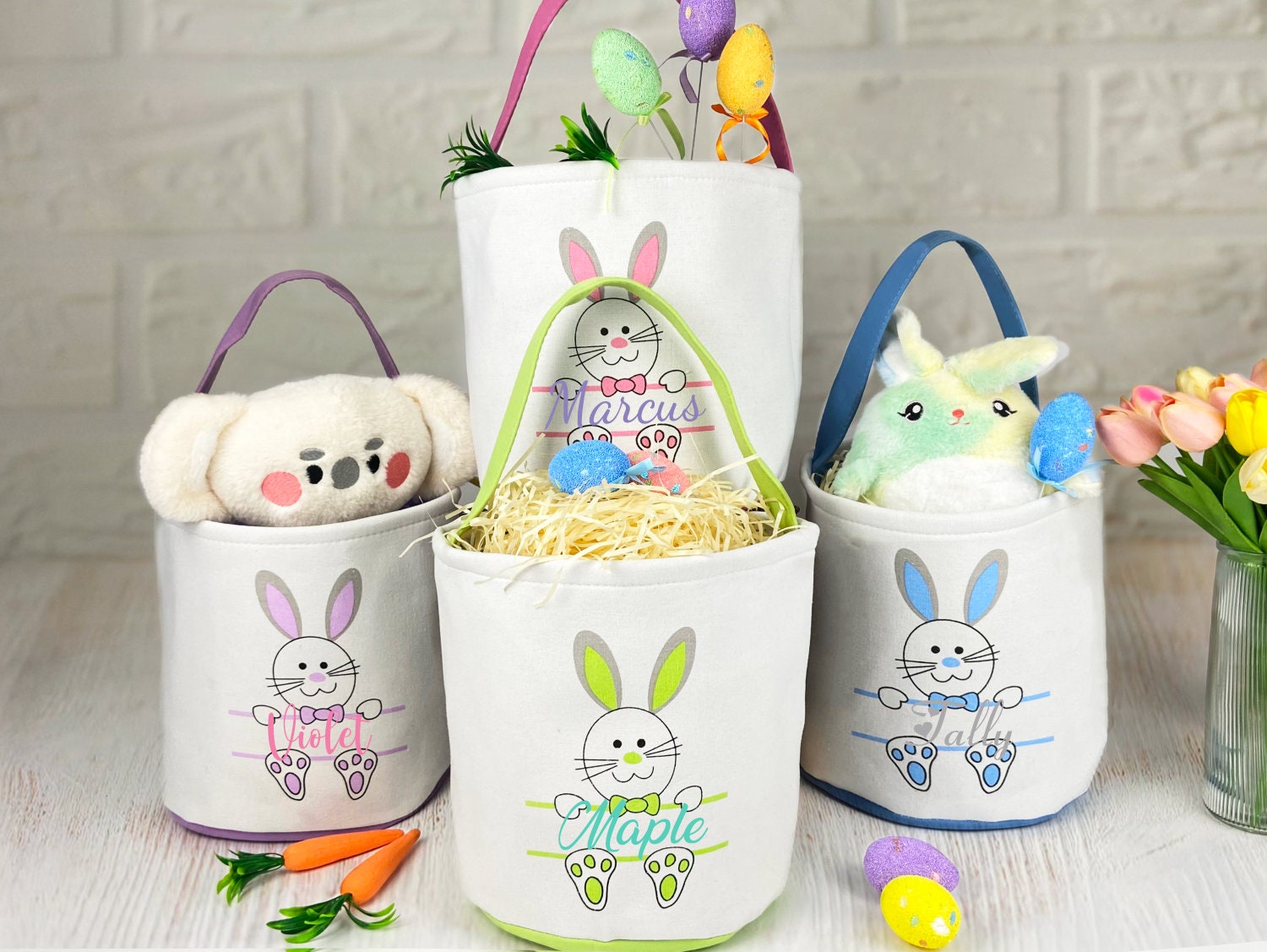 Easter basket personalized,Easter Bucket with Name, Monogram Easter Bag, Custom Name Basket, Bunny Bag, Gifts for Kids ,Easter Basket ideas