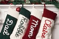 Personalized Knit Christmas Stocking: 2025 Christmas Family Stockings,Knitted Christmas Stockings with Name,Monogram Stocking, Holiday Decor