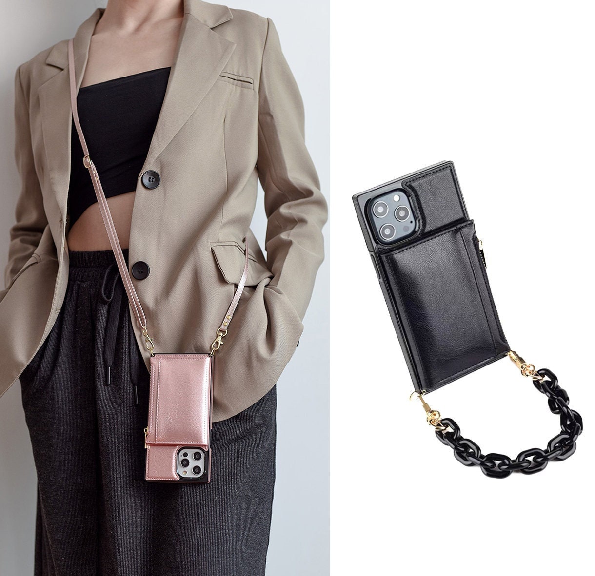 Crossbody Phone Casecard Slotiphone Case With Long Etsy