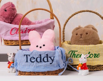 Presente de cesta de Páscoa personalizado para bebê, Forro de cesta de Páscoa personalizado, Cesta de Páscoa bordada, Forro de cesta de Páscoa apenas, Ideias para presentes de Páscoa