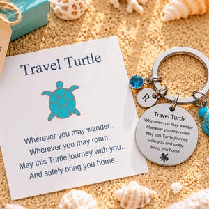 Portachiavi tartaruga personalizzato, portachiavi tartaruga marina con portafortuna, regalo di compleanno creativo per gli amanti delle tartarughe marine, regalo di Natale
