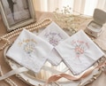 Embroidered Wedding Handkerchief, Personalized Happy Tears Bridal Hankie, Custom Flower Gift for Bride, Mother of the Bride Groom Keepsake