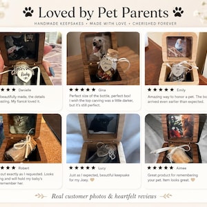 Memorial de madeira artesanal para animais de estimação, caixa personalizada para guardar cinzas de animais de estimação, presente personalizado para perda de cães e gatos, lembrança em memória do animal de estimação, presente de condolências para animais de estimação. imagem 12