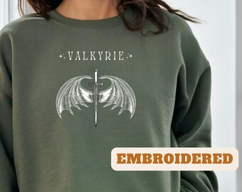 Embroidered Valkyrie Sweatshirt, ACOSF Sweatshirt, Nesta Archeron Sweatshirt, SJM sweatshirt