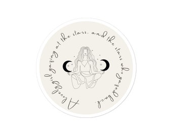 Throne of Glass Sticker, Lovely Girl Gazing at the Stars Sticker, Celaena Sardothien Sticker, Dorian Havilliard Sticker, SJM Sticker