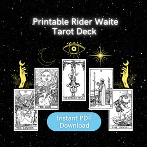 Printable Rider Waite Tarot Card Deck PDF Instant Download - Etsy UK