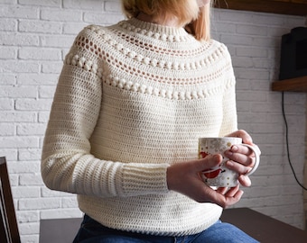 Crochet Pattern, Sweater Pattern for Women, Stroll Sweater, PDF Download file