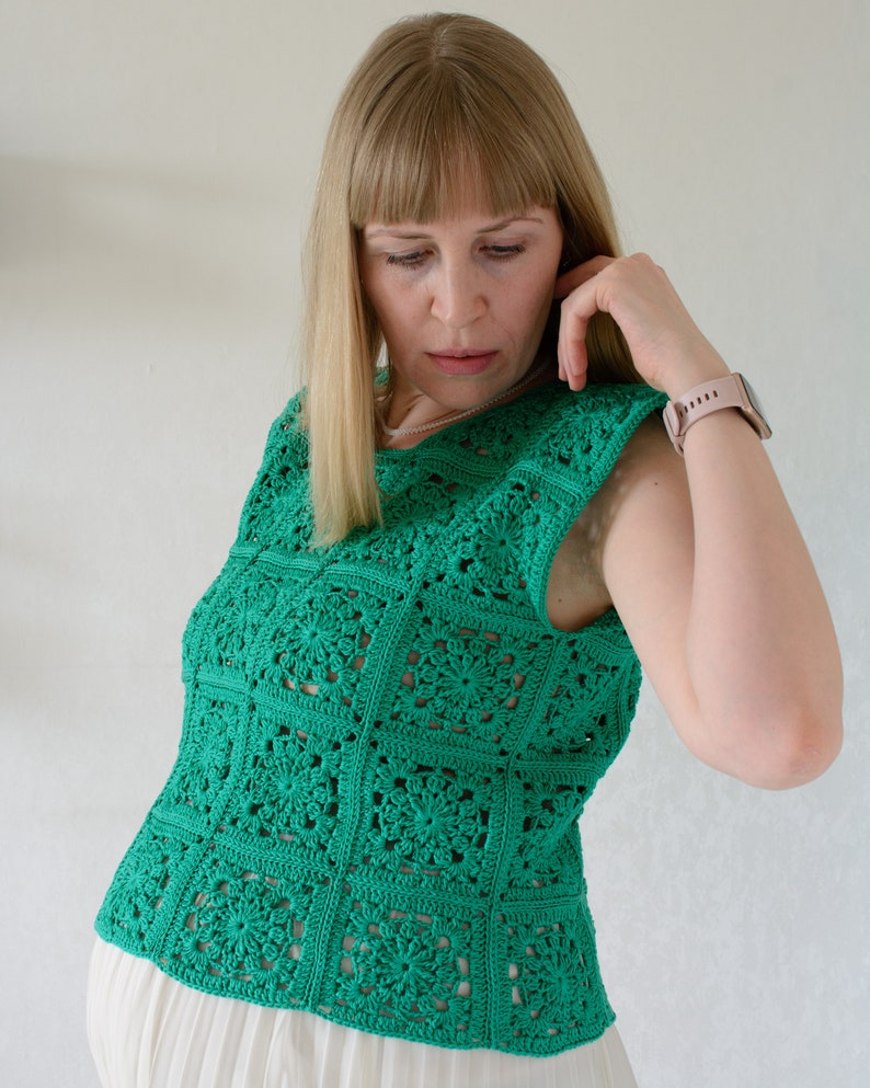 Crochet Top Pattern Granny Square Top for Women PDF Download Etsy