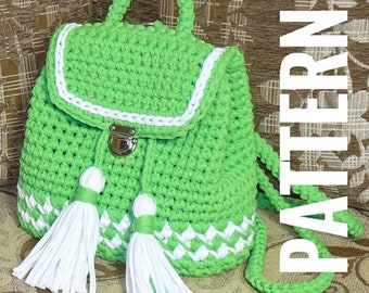 Crochet Bag Pattern, Backpack Pattern, PDF Download file