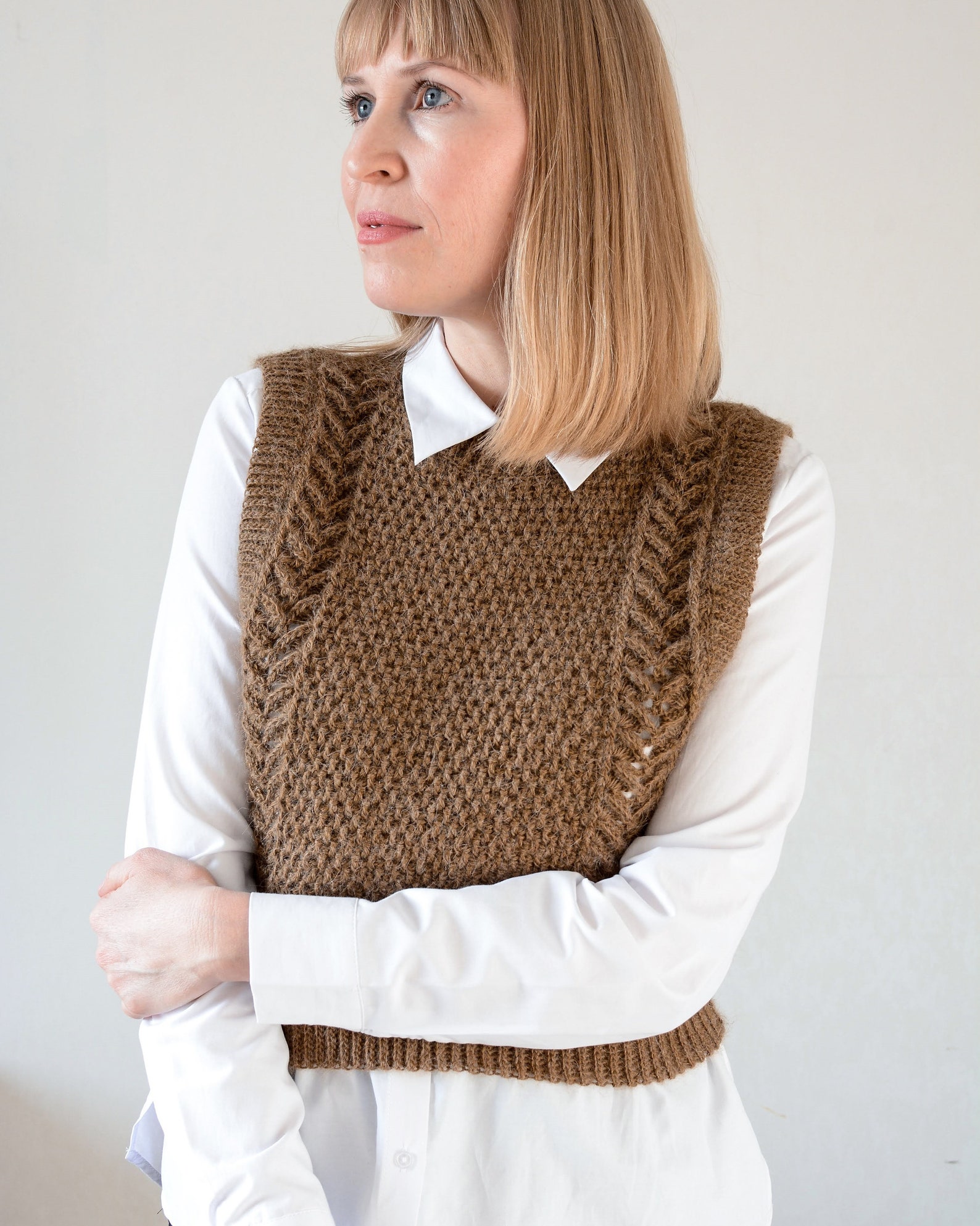 Crochet Vest Pattern Sweater Pattern for Women Vest Cozy PDF