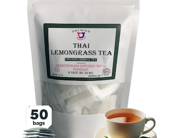 Organic Thai Lemongrass Pandan Tea: Plastic-Free Tea Bags
