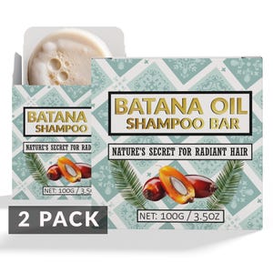 shampoing à l'huile Batana pour soutenir la croissance des cheveux | Lot de 2 barres de shampoing solides | Shampooing volumateur naturel pour hommes et femmes