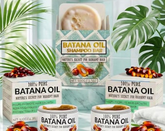 Pacchetto per la cura dei capelli alla batana / 2× Olio puro di batana e shampoo solido alla batana