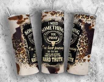 Rindsleder Country Leopard Tumbler Sublimation Design PNG Tumbler Wrap, Western Tumbler Design 20oz Skinny Sublimation Digitaler Download