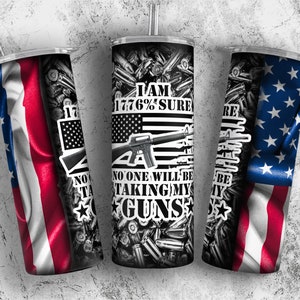 Tumbler Sublimation Designs Patriotic America Flag 20 oz Skinny Tumbler Wrap, I Am 1776 Sure PNG Digital Download Files