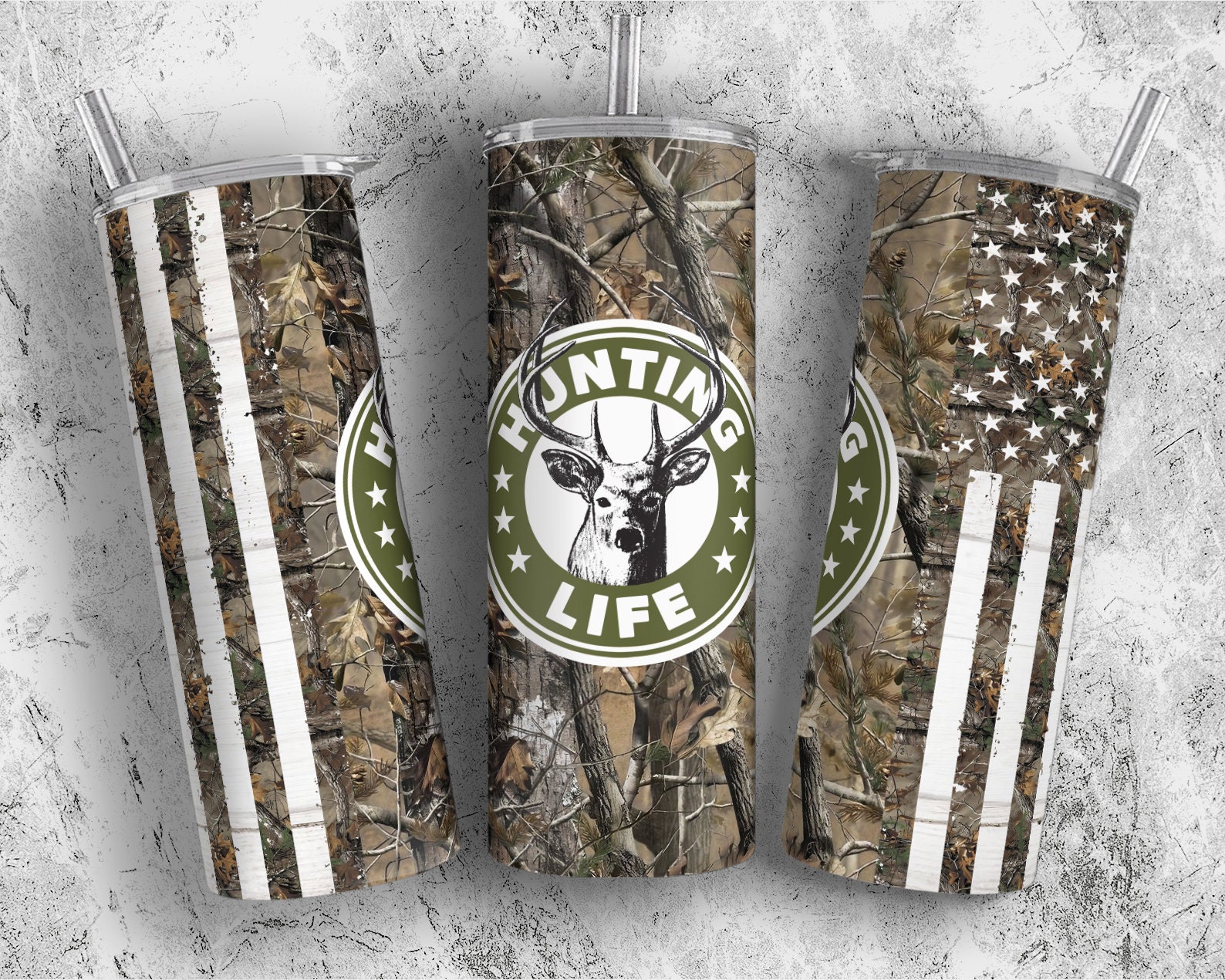 Hunting Life Tumbler Design Wrap, Deer Hunting 20oz Skinny Tumbler ...