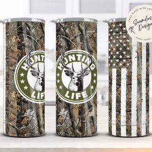 Hunting Life Tumbler Design Wrap, Deer Hunting 20oz Skinny Tumbler ...